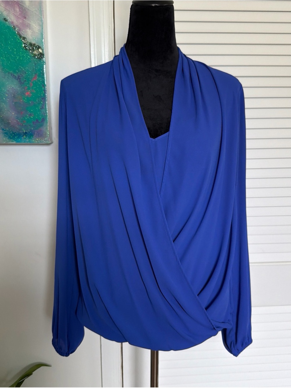 Lilly Pulitzer Myah Long Sleeve Wrap Blouse - Blue - Size Medium